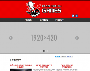 The new front page for Redefinition Games (WIP). 